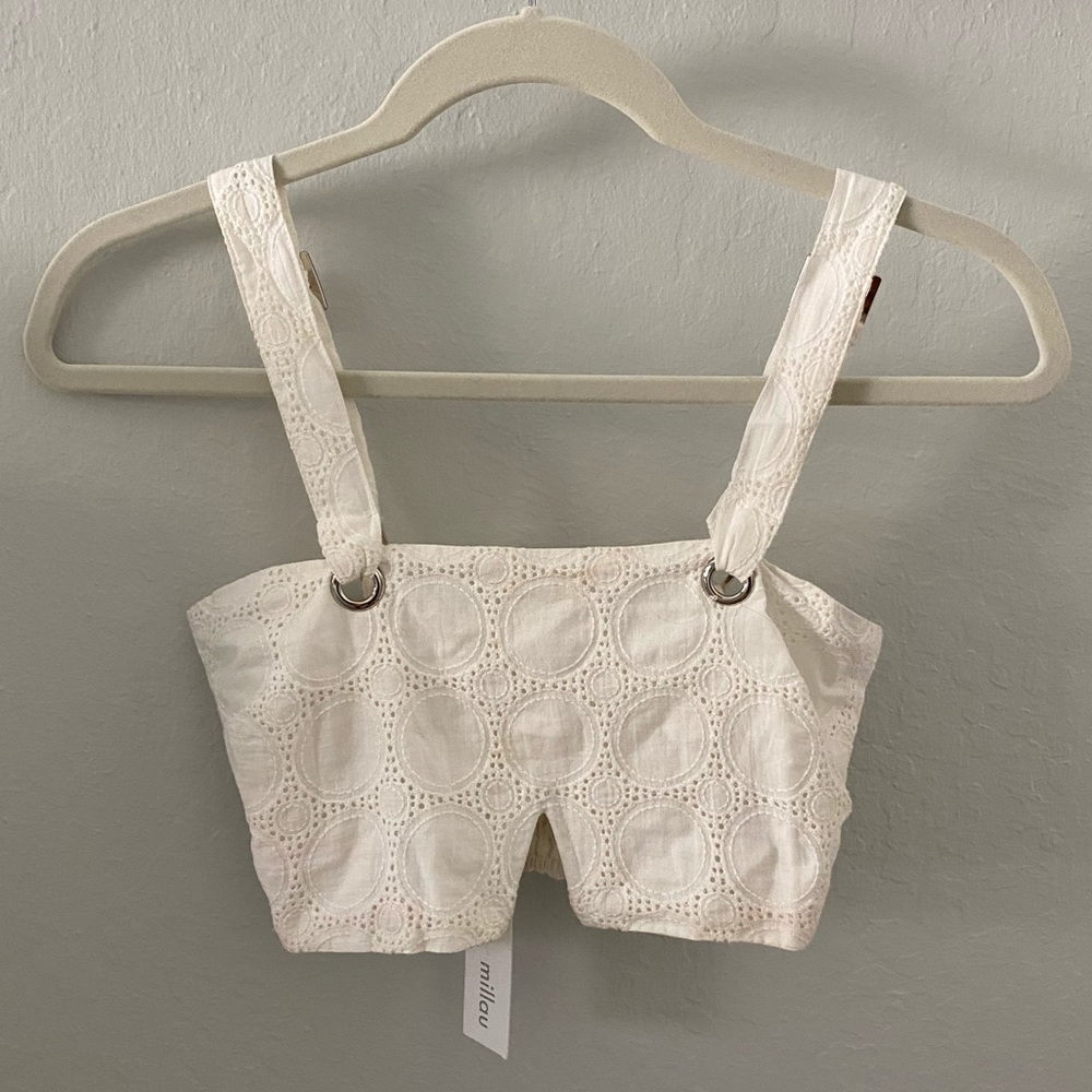 LF White Cropped Tank Top